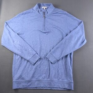 Peter Millar Crown Comfort Quarter Zip Pullover Blue Heather Mens XL MS21K40
